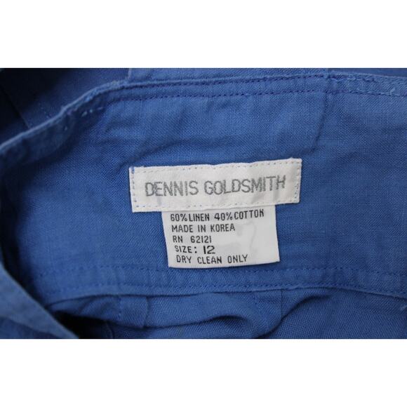 Dennis Goldsmith Overalls Jumper Skirt Dress Size 12 Blue Pocket 90s - Picture 11 of 11